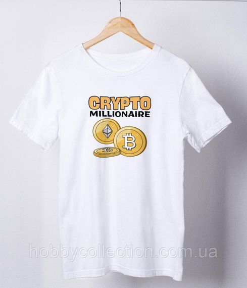 Футболка жіноча із принтом "CRYPTO Millionaire" біла