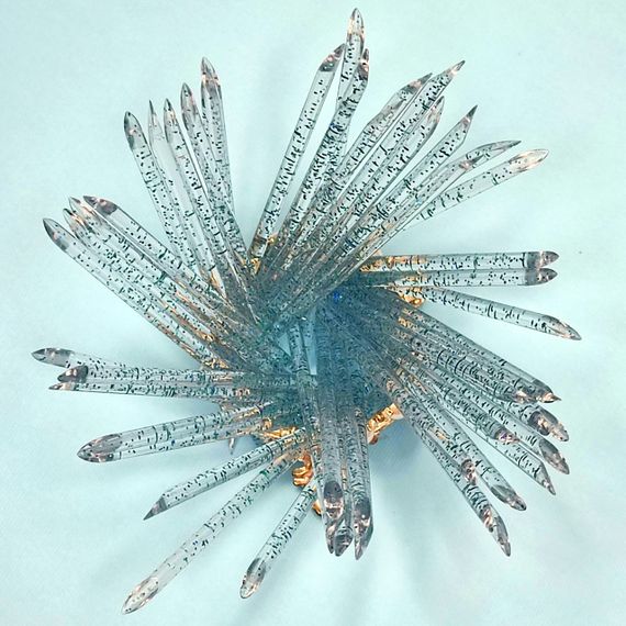 Голубые пластиковые апельсинові палички Mi 33шт (9,5см)