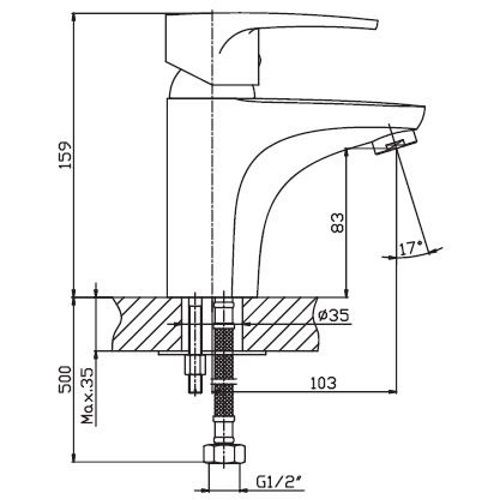 Змішувач для умивальника Haiba CEBA 001 (HB0025) | Зображення 1