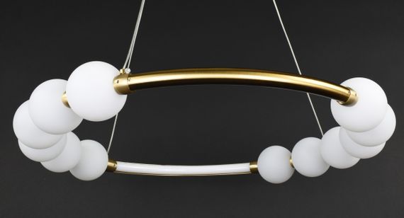 Люстра світлодіодна підвісна LED світильник для квартири на стелю лед 27219 Латунь 25-140х82х82 см. | Зображення 9