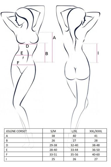 Корсет із напіввідкритою чашкою Passion JOLENE CORSET Чорний L/XL | Зображення 2