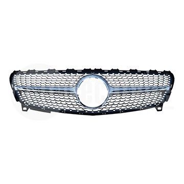 Решетка радиатора Mercedes Benz W176 16-18 (хром/cеребро) Diamond, AutoTechteile, 130 8888, 130 8889