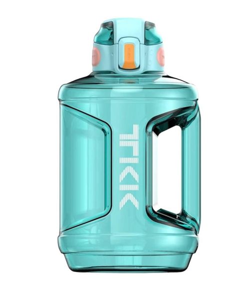 Спортивна пляшка TKK 2300 мл (2.3 л) — Бірюзовий Tritan BPA-free, ударостійка еко-пляшка з ручкою та клапаном | Зображення 1