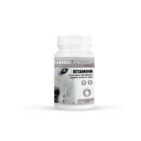 Вітаміни UNICUM premium для собак зуби та кістки 100табл. 100г/10