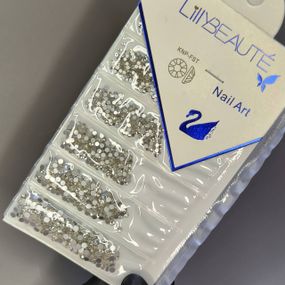 Стекляные стразы серебро (микс 6 размеров от ss3 до ss10) 1720шт в пакетике