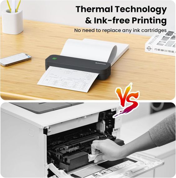 Портативный термопринтер Bluetooth A4 бесчернильный принтер для термобумаги для смартфона ноутбука Android iOS | Зображення 6