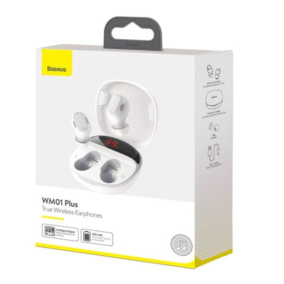 Бездротові навушники Baseus Encok True Wireless Earphones WM01 Plus White | Зображення 1
