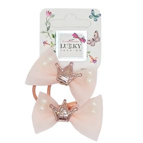 Детская резинка для волос "Корона" T18533(бежевий)