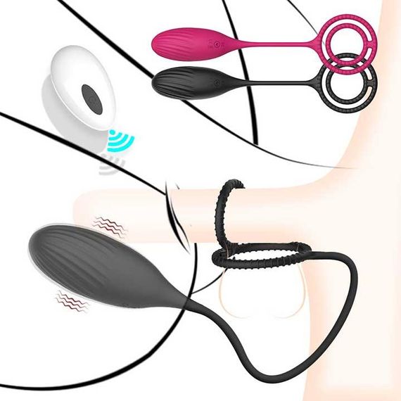 Вибратор Kinky 3 в 1: эрекционное кольцо с массажером простаты, вибратор для пар, виброяйцо | Зображення 4