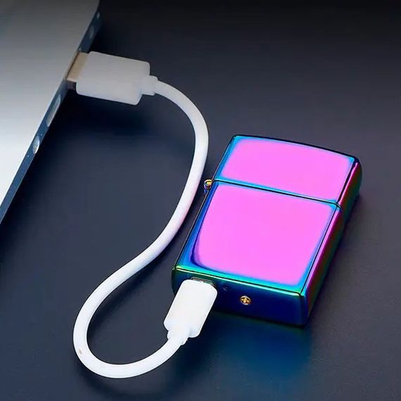 Дугова електроімпульсна запальничка USB Україна (металева коробка) HL-447. IS-712 Колір: хамелеон | Зображення 6
