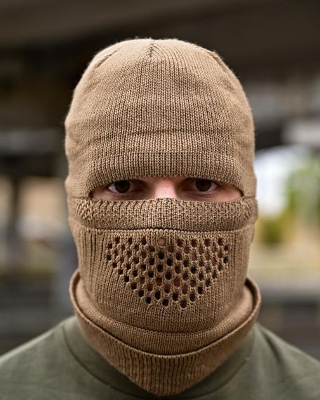 Шапка балаклава в'язана військова підшоломник тактичний для маскування головний убір від холоду та вітру