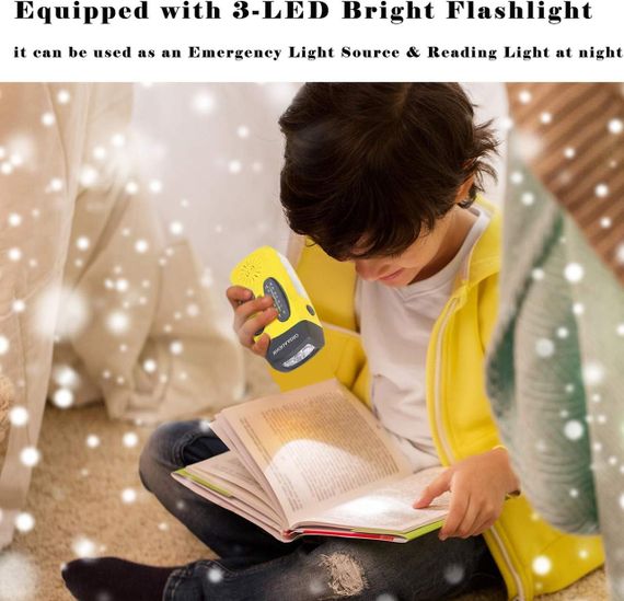 Радіо на сонячній батареї з ручним підзаряджанням та LED-ліхтариком, FM AM для кемпінгу, дому, аварійних ситуацій | Зображення 7