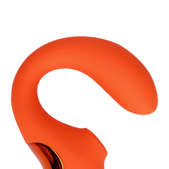 Вибратор 2 в 1 с имитацией постукивания, оранжевый Loveline (Нидерланды) sexstyle | Зображення 2