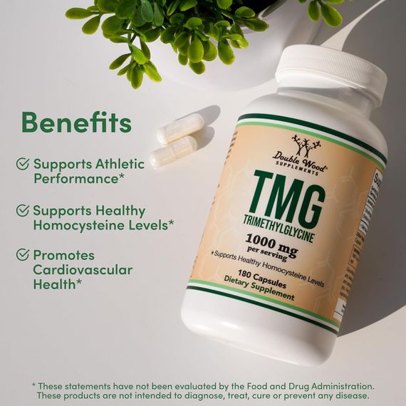 Триметилглицин Double Wood TMG Trimethylglycine 1000 mg (на 2 капсулы), 180capsules | Зображення 2