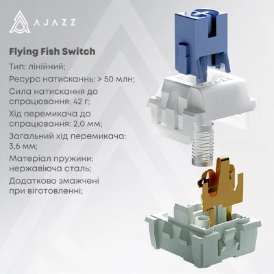 Клавиатура Ajazz AK650 Flying Fish Switch Black RGB USB/Wireless/Bluetooth UA Black (AK650-FF-BGY) | Зображення 3