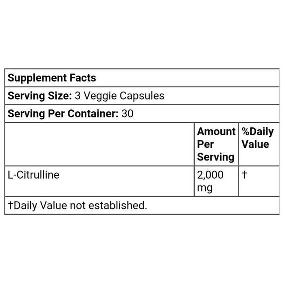 L-цитруллин Evlution Nutrition L-Citrulline 2000 90 Veggie Capsules | Зображення 1