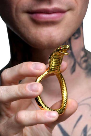 Ерекційне кільце з головою кобри Master Series: Cobra King Golden Cock Ring Sex Aura | Зображення 3