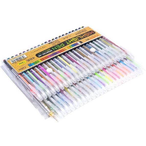 Набір гелевих ручок "Highlight Pen" HG6120-48, 48 кольорів | Зображення 1