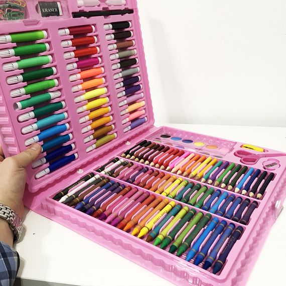 Художественный набор чемодан для творчества 208 предметов, Наборы для юного художника. Цвет: розовый | Зображення 1