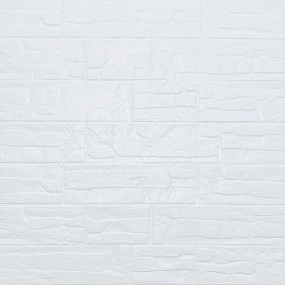 Самоклеюча декоративна 3D панель камінь Біла рвана цегла700х770х5мм (155) SW-00000484