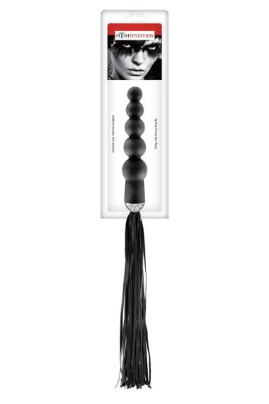 Флогер з ручкою - анальним намистом Fetish Tentation Whip with Rosary Handle | Зображення 1