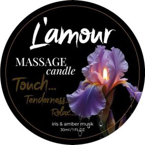 Массажная свеча L'amour Iris and Amber Musk с ароматом ириса и янтарного мускуса, 30 мл Sex Aura