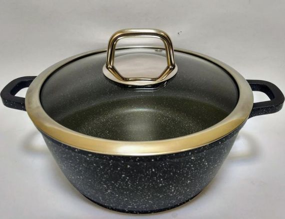 Кастрюля Bohmann BH 7350-24 MRB 24 см 3,9 л двойное дно мраморное покрытие | Зображення 2