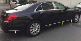 Накладки на молдинг V3 (8 шт, нерж) для Mercedes S-сlass W222