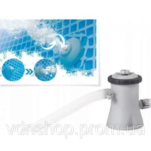 Каркасный бассейн с фильтром в комплекте Intex 28208 "Морской принт" 305 x 76 см | Зображення 1