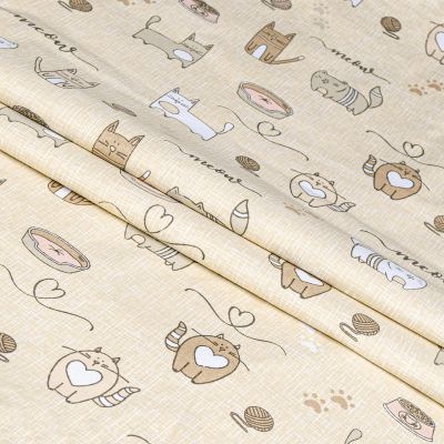 Постільна білизна Home Line Котяча радість пісчано-рожевий бязь полуторний (175853) | Зображення 1