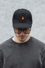 Кепка бейсболка тракер Without з принтом Fire Black