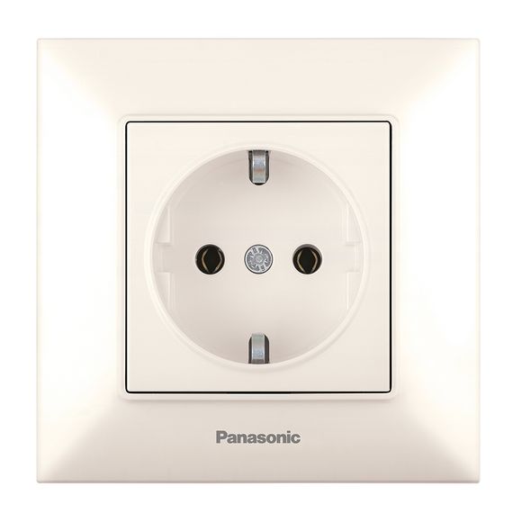 Розетка Panasonic Arkedia Slim із заземленням, кремова