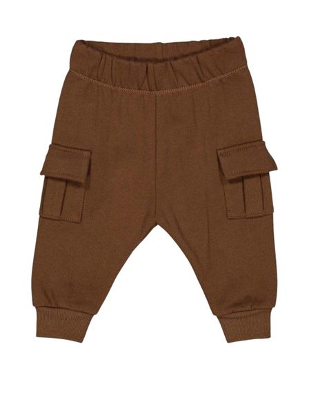Дитячі теплі спортивні штани-карго для хлопчика Green Cotton 86 см Коричневі (251112120)