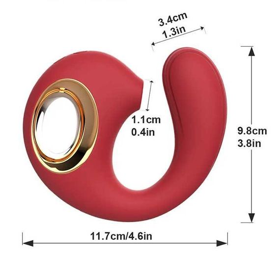 Кліторальний вакуумний вібростимулятор Dolphine Licker Vibe червоний — Вібратори | Зображення 4