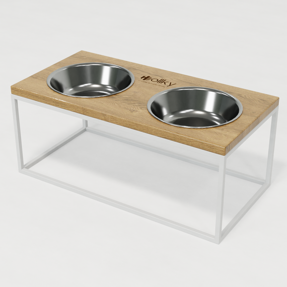 Миски на подставке для больших собак Hollky Base XL20 (2 × 1,8 л) BXL20-522620-WHNT | Зображення 2