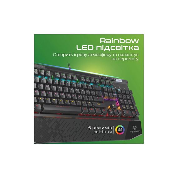 Клавіатура Vertux Tungsten USB Black (tungsten.black) | Зображення 2