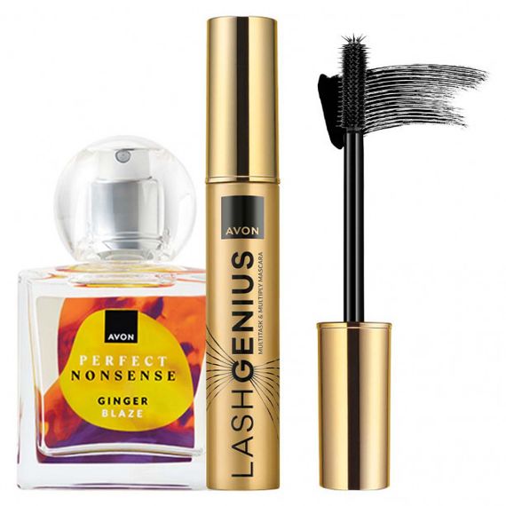 Подарунковий набір Avon для Неї | Туш «Бездоганні вії» 10 мл + Perfect Nonsense Ginger Blaze 50 мл