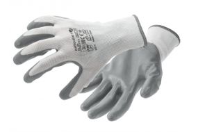 Рукавички захисні Hoegert GLAN HT5K754-9 з нітриловим покриттям світло-сірі, 9 (5 пар)