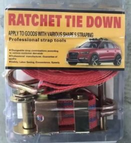 Страхувальний трос 1.5m, страхувальна стрічка з натягувачем Safety rope RATCHET TIE DOWN