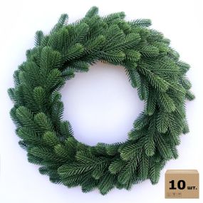 Венки хвойные рождественские Traditional литые d-40 см зелёные (упаковка 10 шт.)