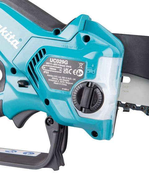 Пила ланцюгова акумуляторна Makita UC029GZ (15 см, 8 м/с, 590 Вт, BL, XGT 40 В, без акумуляторів та зарядного пристрою) | Зображення 7