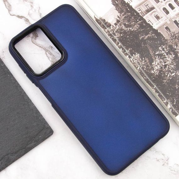 Чехол TPU+PC Lyon Frosted для Motorola Moto E13 Navy Blue | Зображення 3