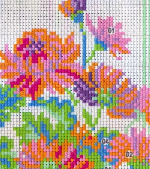 Набір для вишивання хрестиком по нанесеному на канву схемі "Elegant chrysanthem".  AIDA 14CT printed  30*51 см | Зображення 6