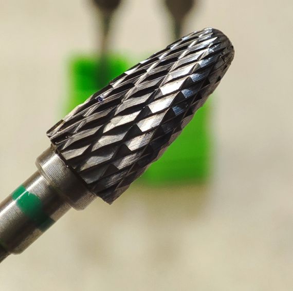 Фреза кукурузка твердосплав с зеленой насечкой