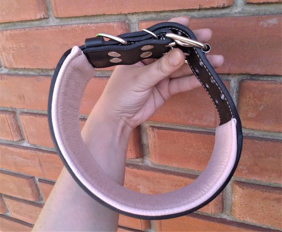 Кожаный ошейник "Lockdog"  ширина 7 см черный | Зображення 3