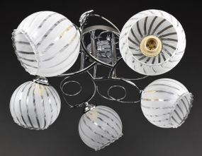 Люстра стельова на 5 лампочок 27280 Хром 24х51х51 см.