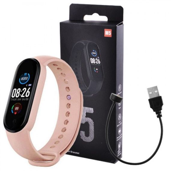 Фітнес браслет smart band m5, Фітнес годинник м5, Годинник фітнес трекер. CG-352 Колір: рожевий | Зображення 2