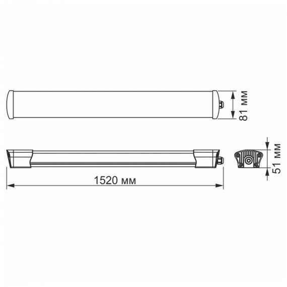 LED світильник IP65 лінійний VIDEX 50W 1,5М 5000K | Зображення 3