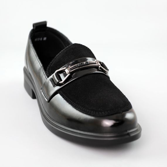 Лофери жіночі шкіряні 591480 Чорні 37 38 39 40 41 42 | Зображення 1