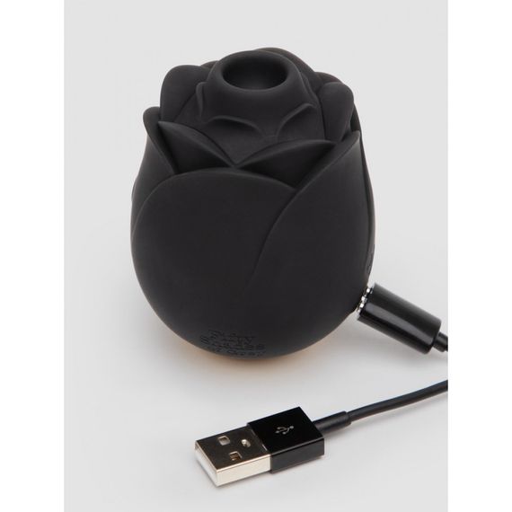 Кліторальний стимулятор у формі троянди Fifty Shades of Grey Rose Clitoral Suction чорного кольору Sex Aura | Зображення 3